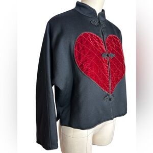 90’s Moschino Cheap and Chic wool velvet heart jacket